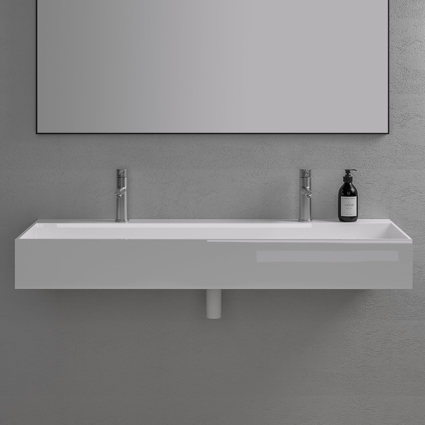 Thinn Wall Hung Double Stone Basin 1200mm