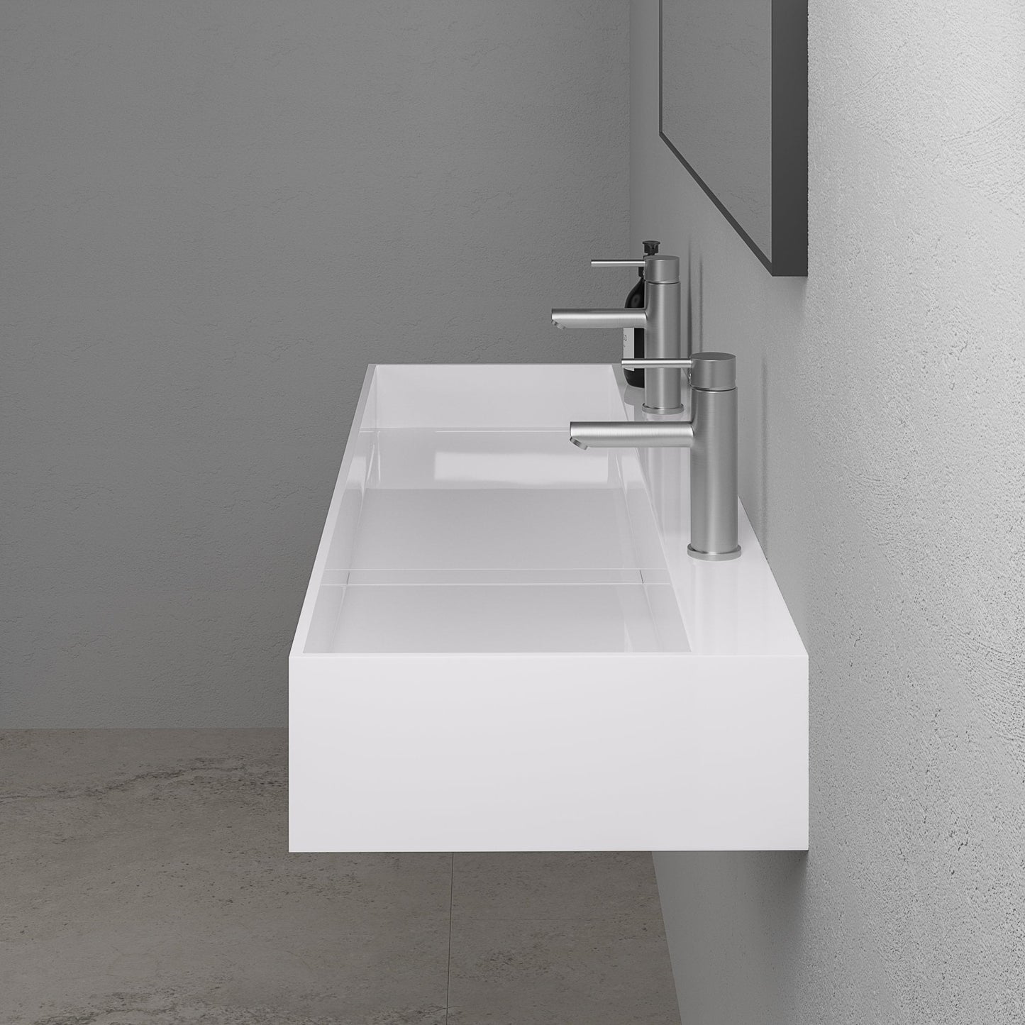 Thinn Wall Hung Double Stone Basin 1200mm