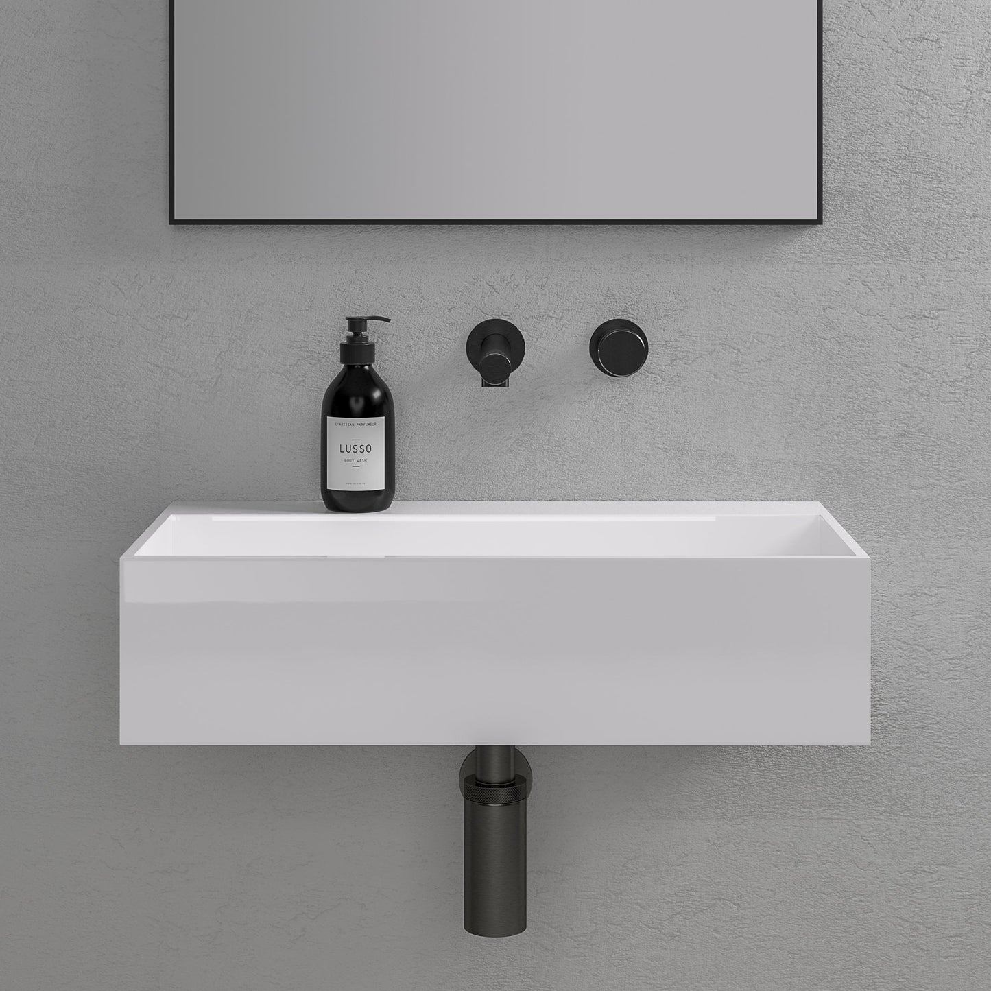 Thinn Wall Hung Stone Basin 600 x 300mm