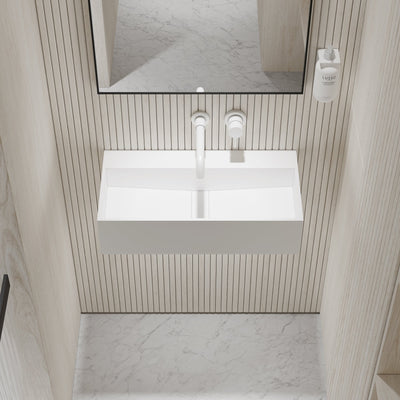 Thinn Wall Hung Stone Basin 600 x 300mm