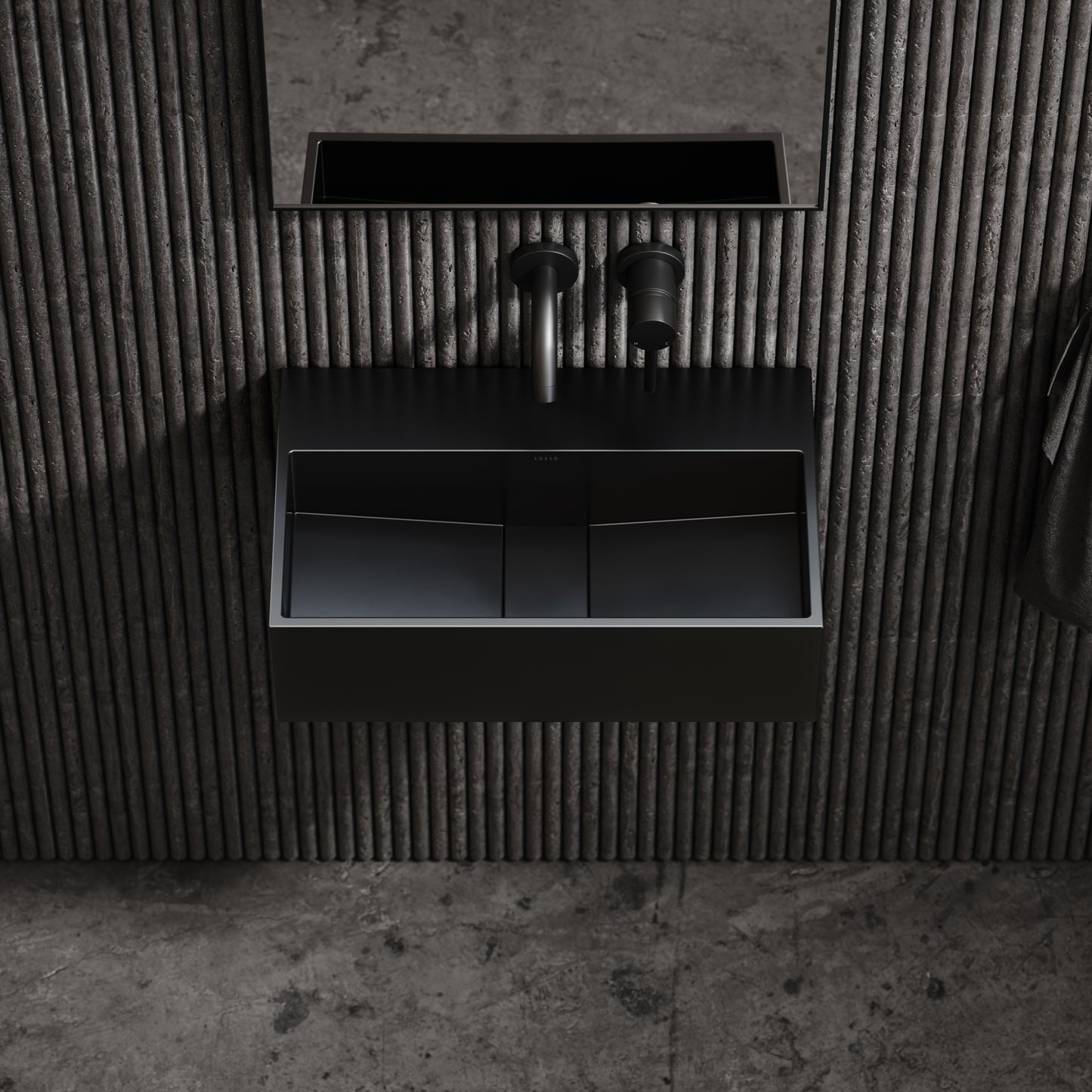 Thinn Wall Mounted Matte Black Basin 500mm
