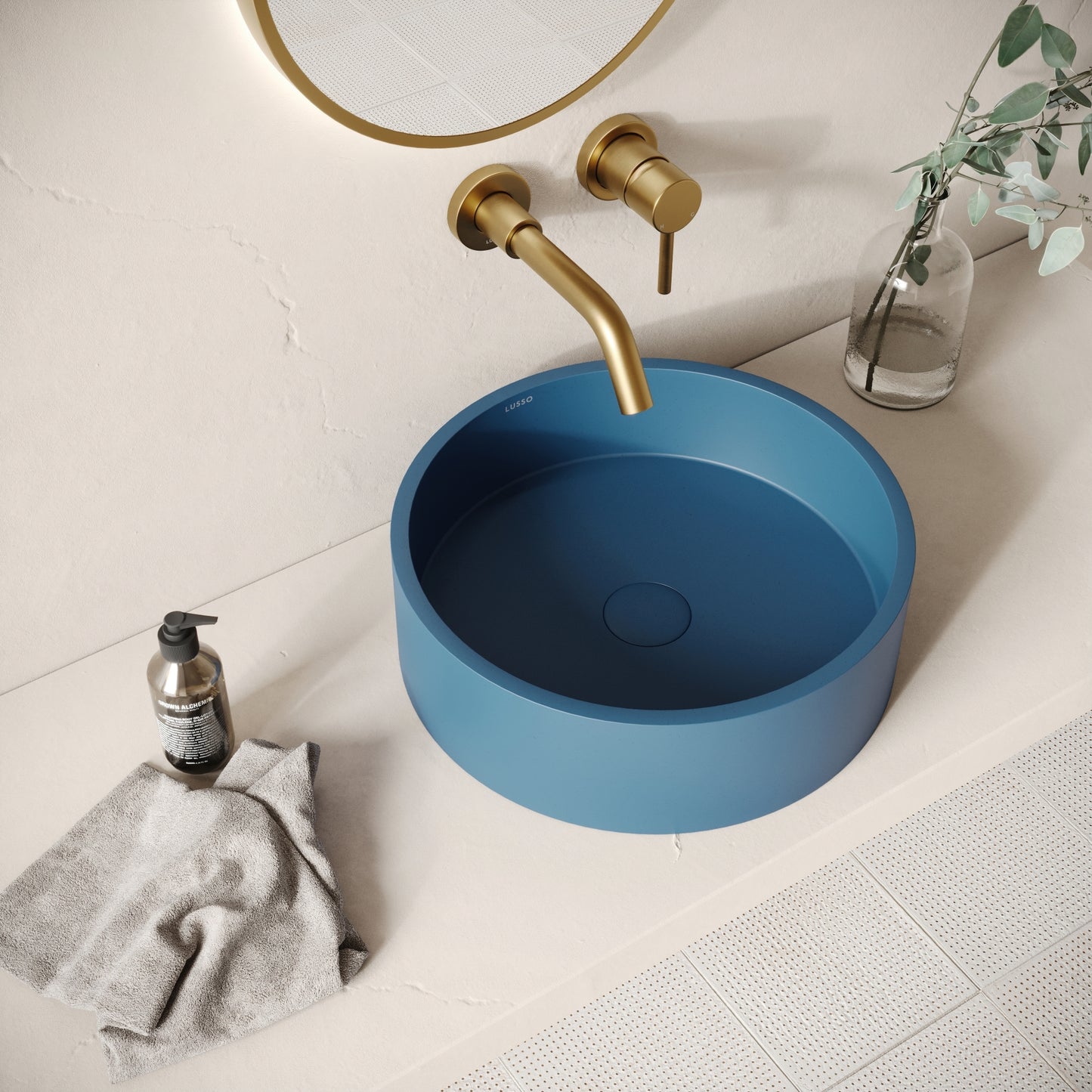 Tondo Azure Concrete Countertop Basin 390mm