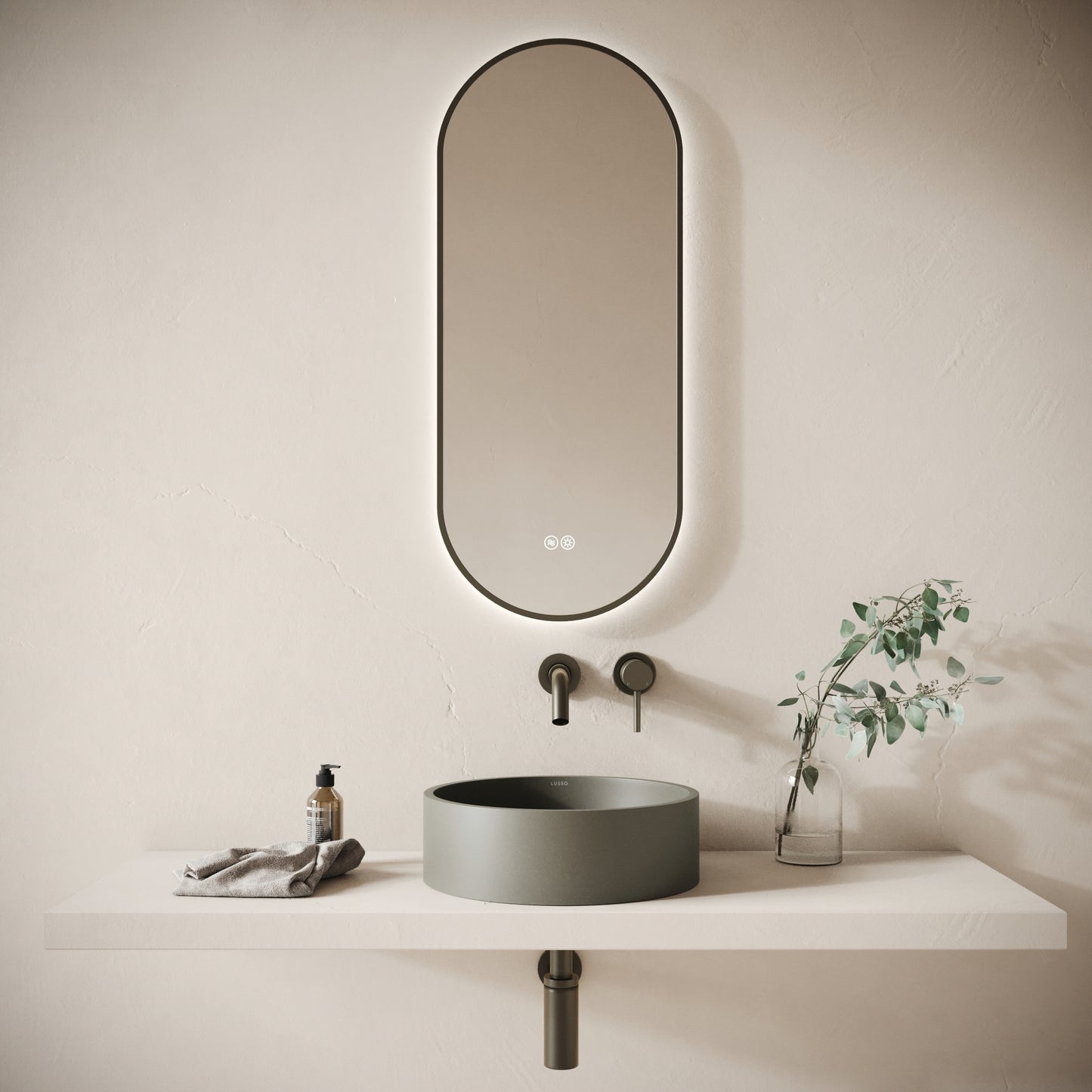Tondo Oyster Concrete Countertop Basin 390mm