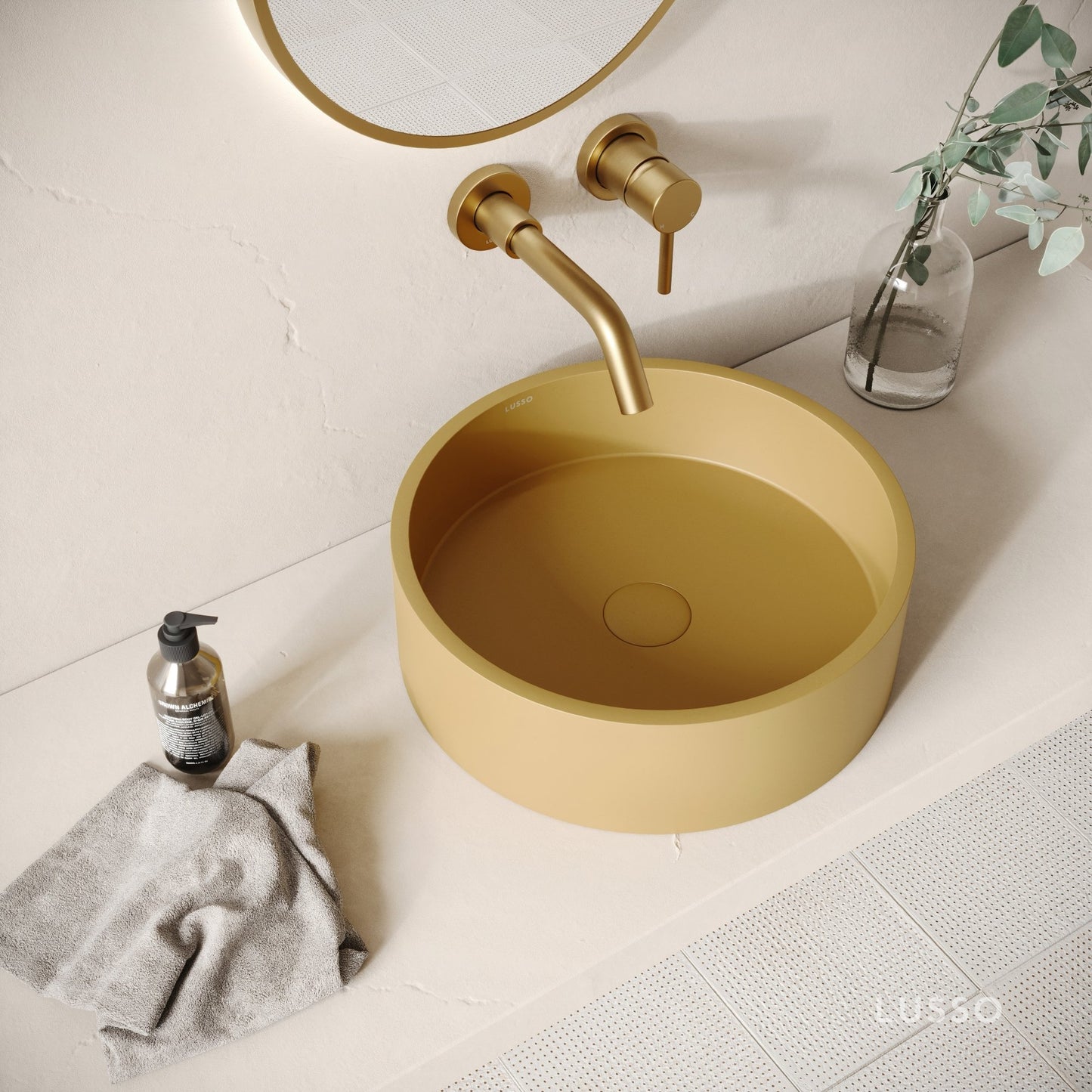 Tondo Saffron Concrete Countertop Basin 390mm