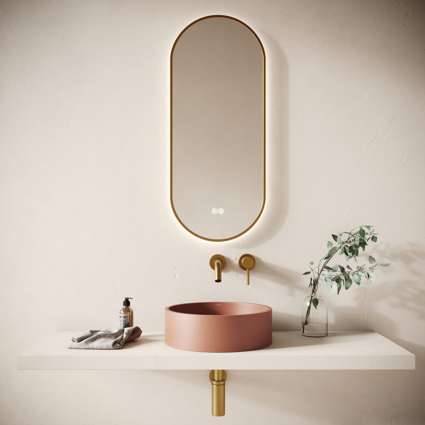 Tondo Terracotta Concrete Countertop Basin 390mm