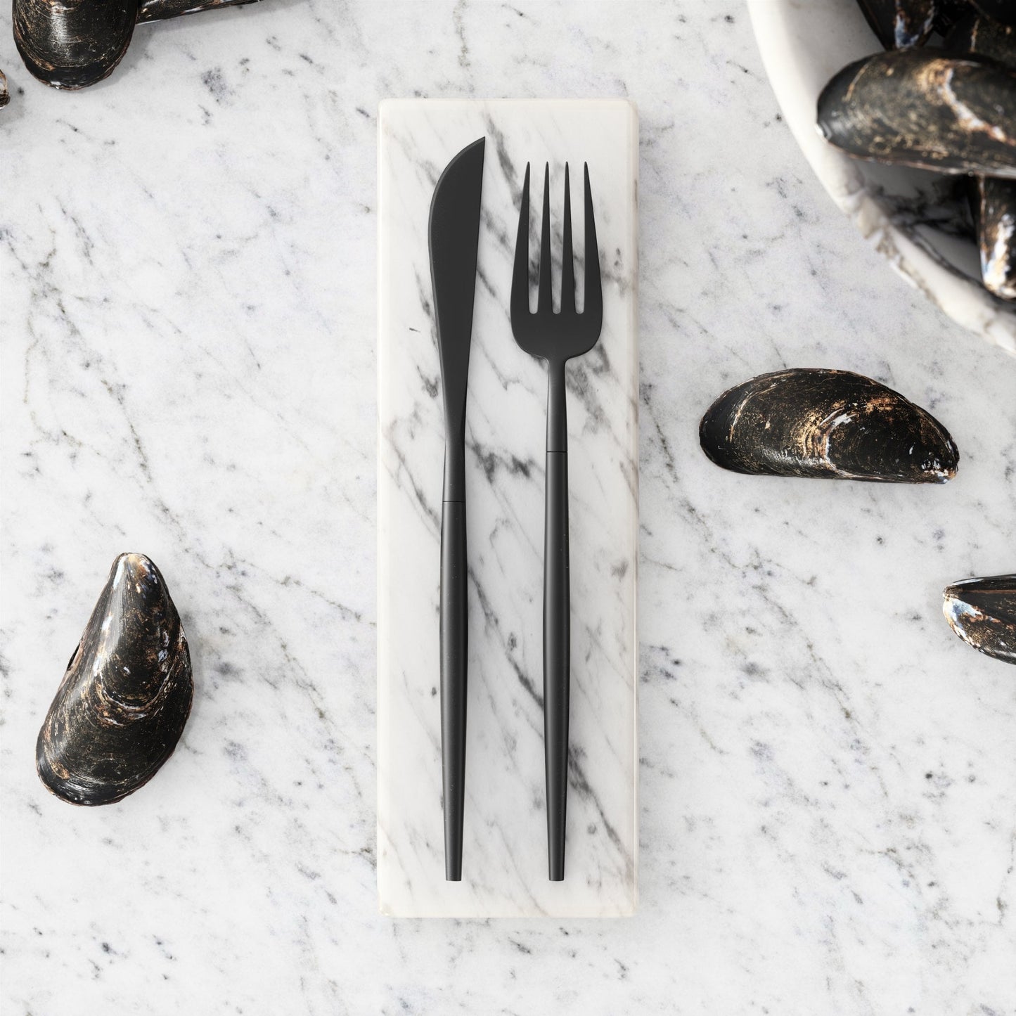 Tresor Carrara Marble Cutlery Holder (Pair)