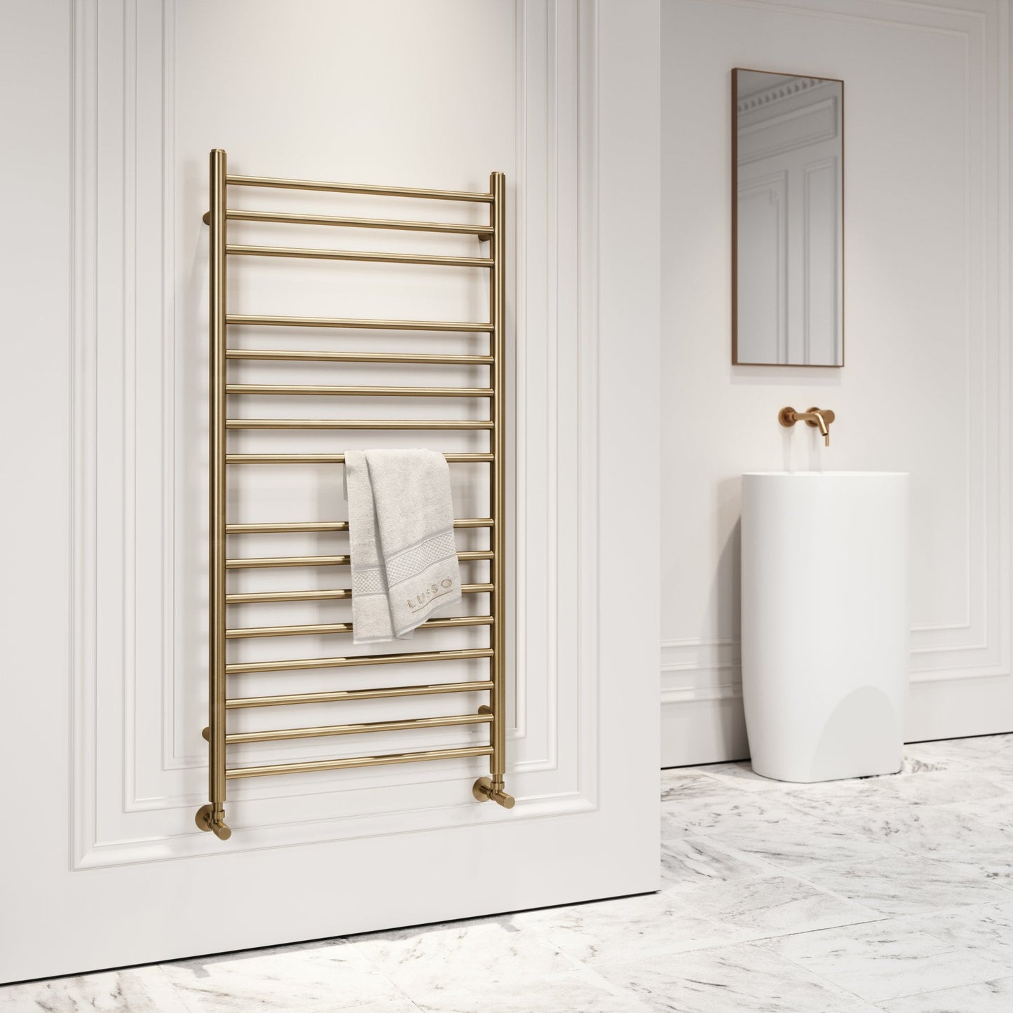Tubo Brushed Gold Designer Radiator