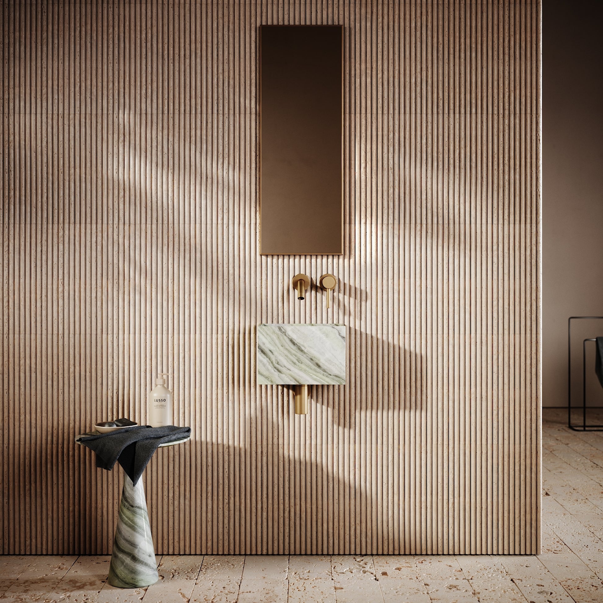 Tucci Jade Green Marble Wall Hung Basin 300mm