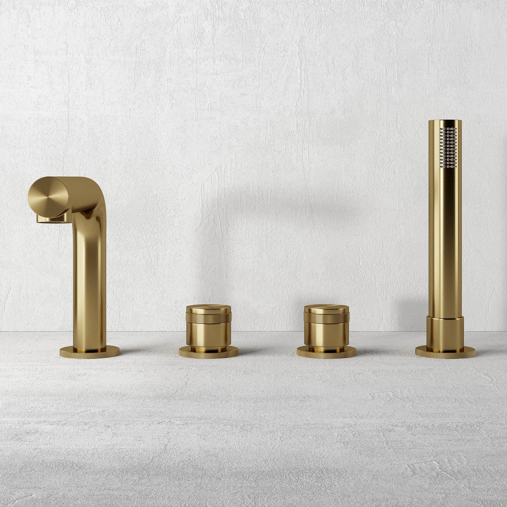 Urban Brushed Gold Deck Mounted Bath Shower Mixer Tap