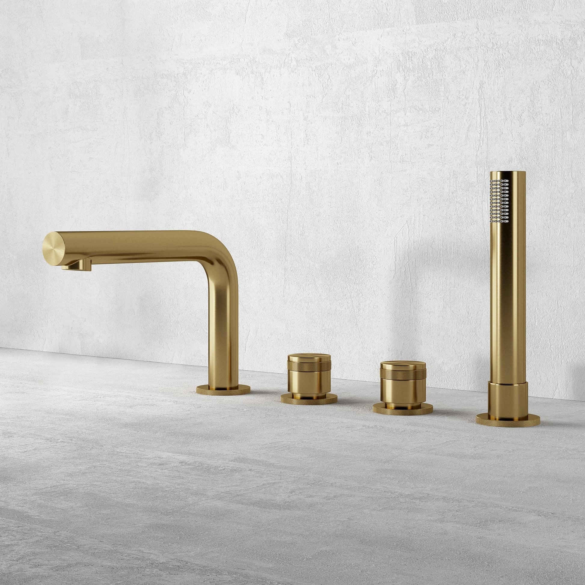 Urban Brushed Gold Deck Mounted Bath Shower Mixer Tap