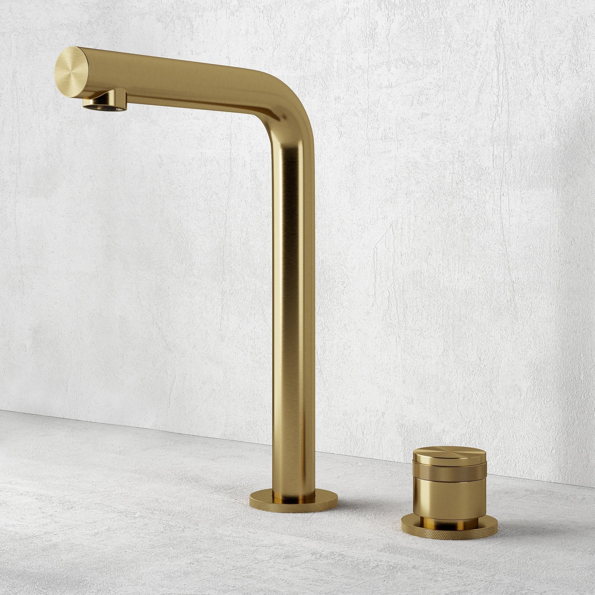 Urban Brushed Gold Tall Deck Mounted Basin Mixer Tap