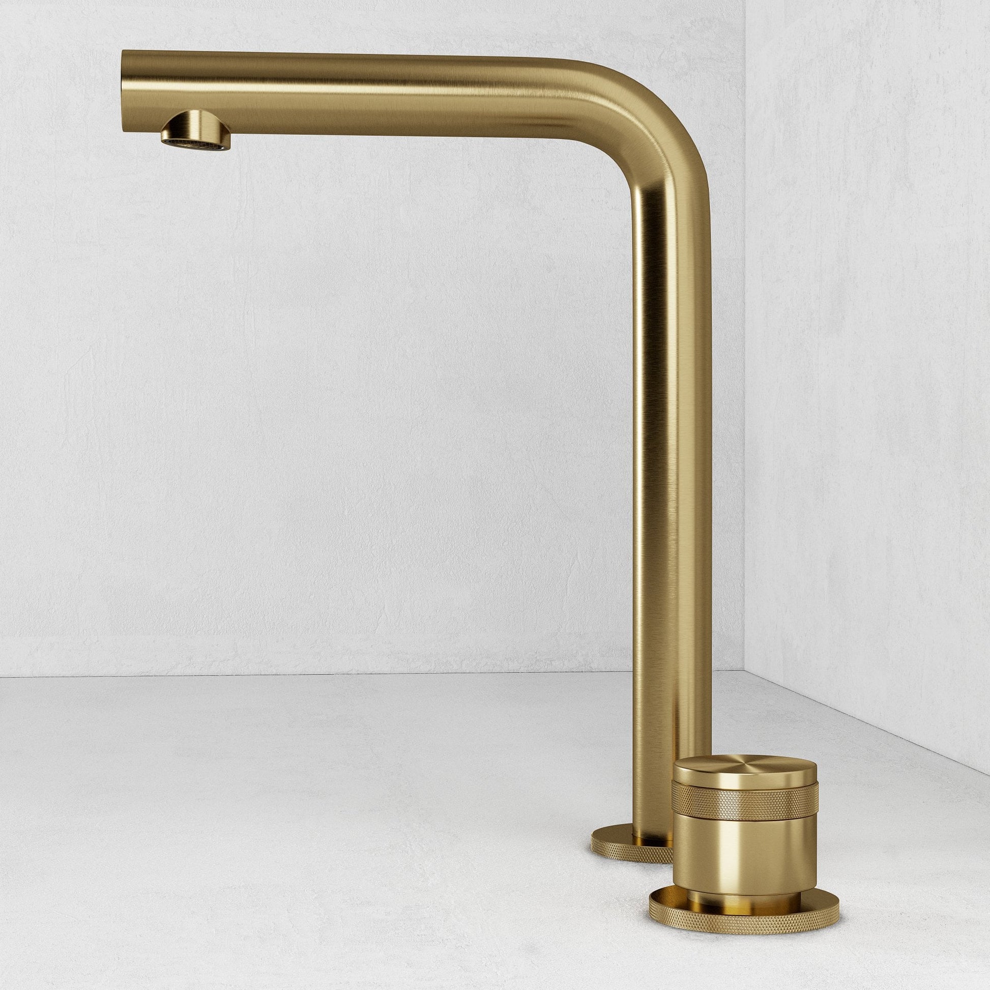 Urban Brushed Gold Tall Deck Mounted Basin Mixer Tap