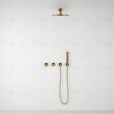 Urban Brushed Gold Thermostatic Shower with Handheld Shower