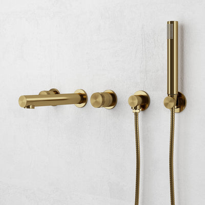 Urban Brushed Gold Wall Mounted Bath Mixer Shower Tap