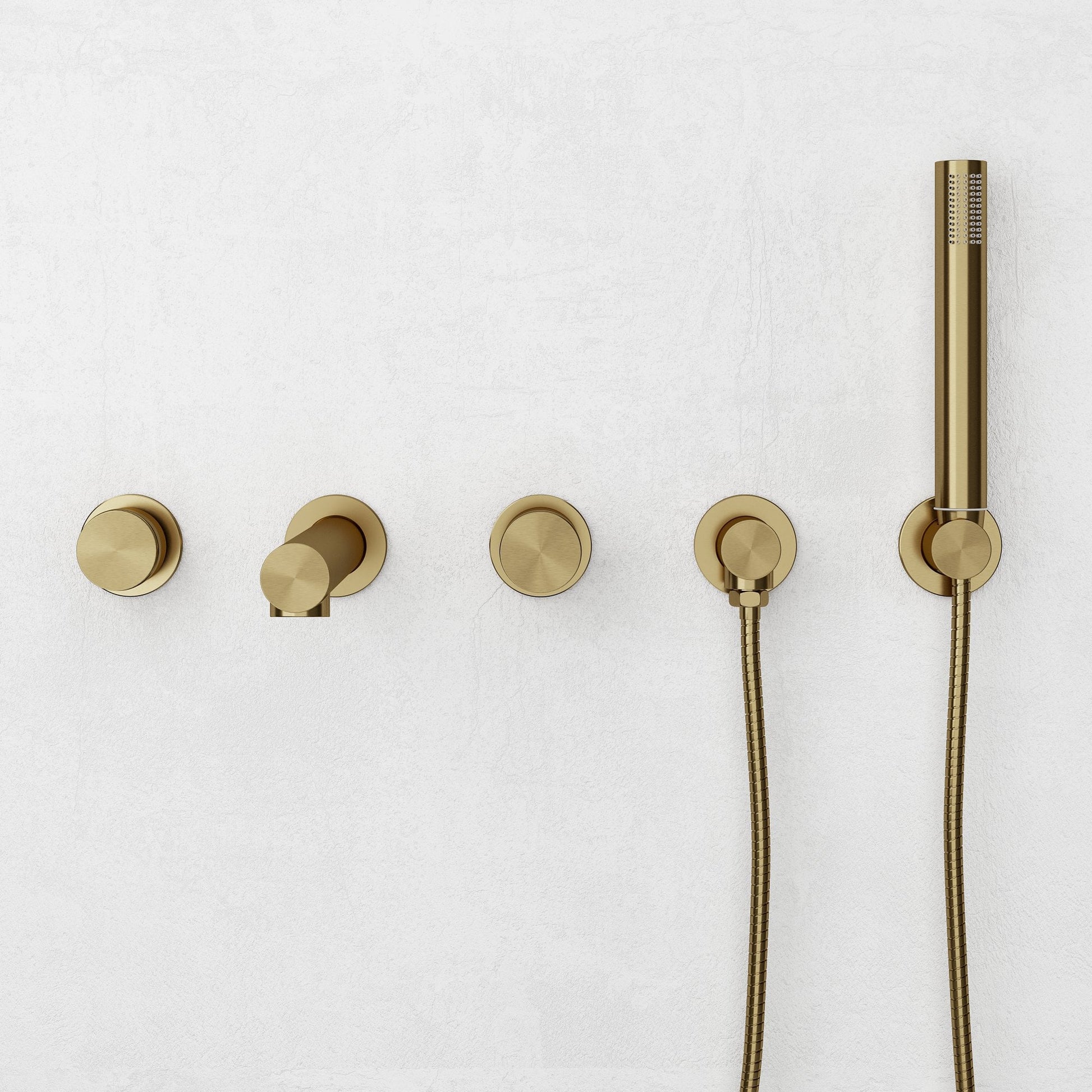 Urban Brushed Gold Wall Mounted Bath Mixer Shower Tap
