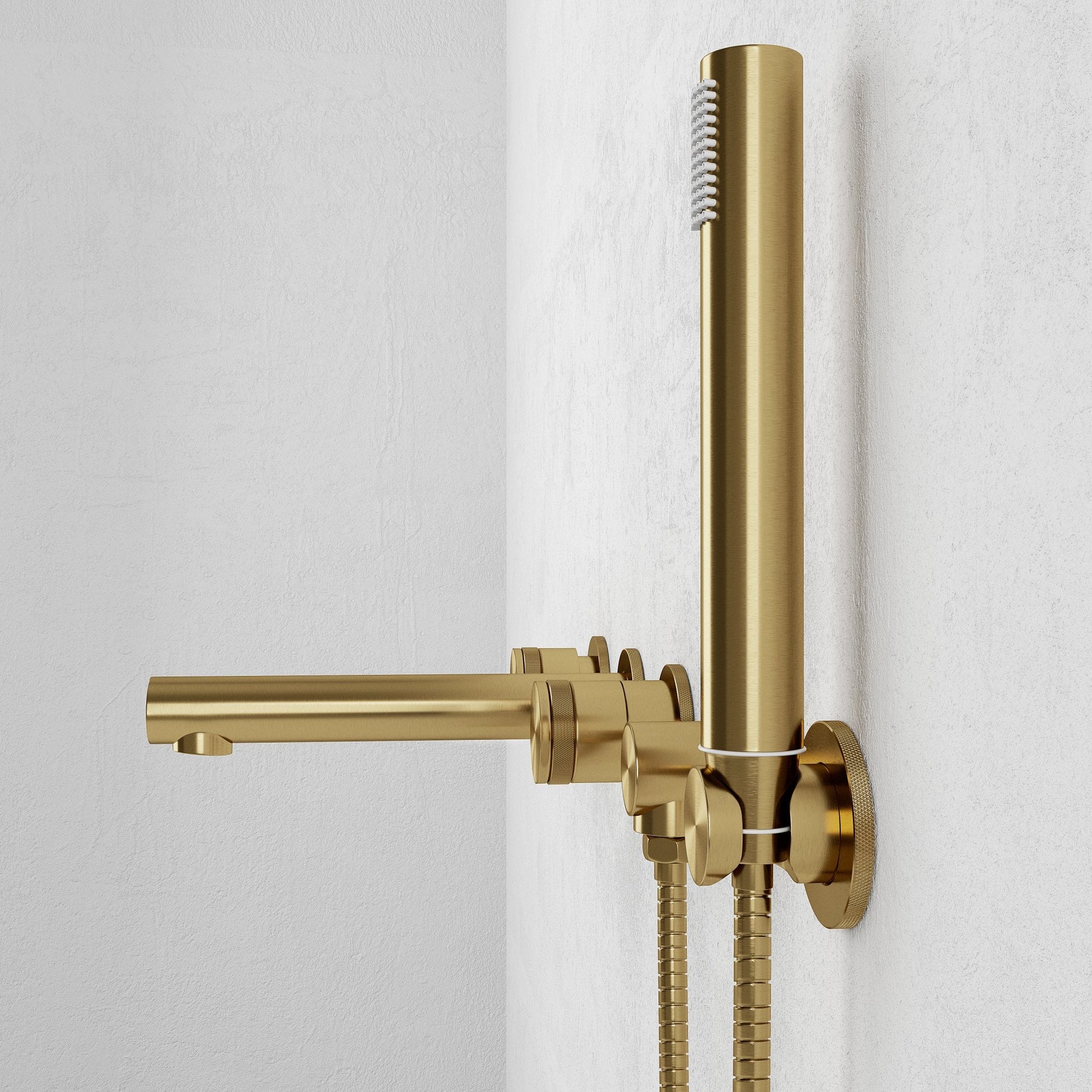 Urban Brushed Gold Wall Mounted Bath Mixer Shower Tap