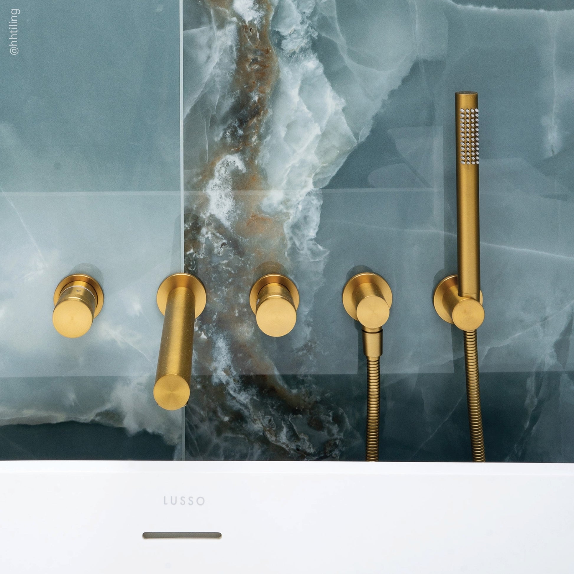 Urban Brushed Gold Wall Mounted Bath Mixer Shower Tap