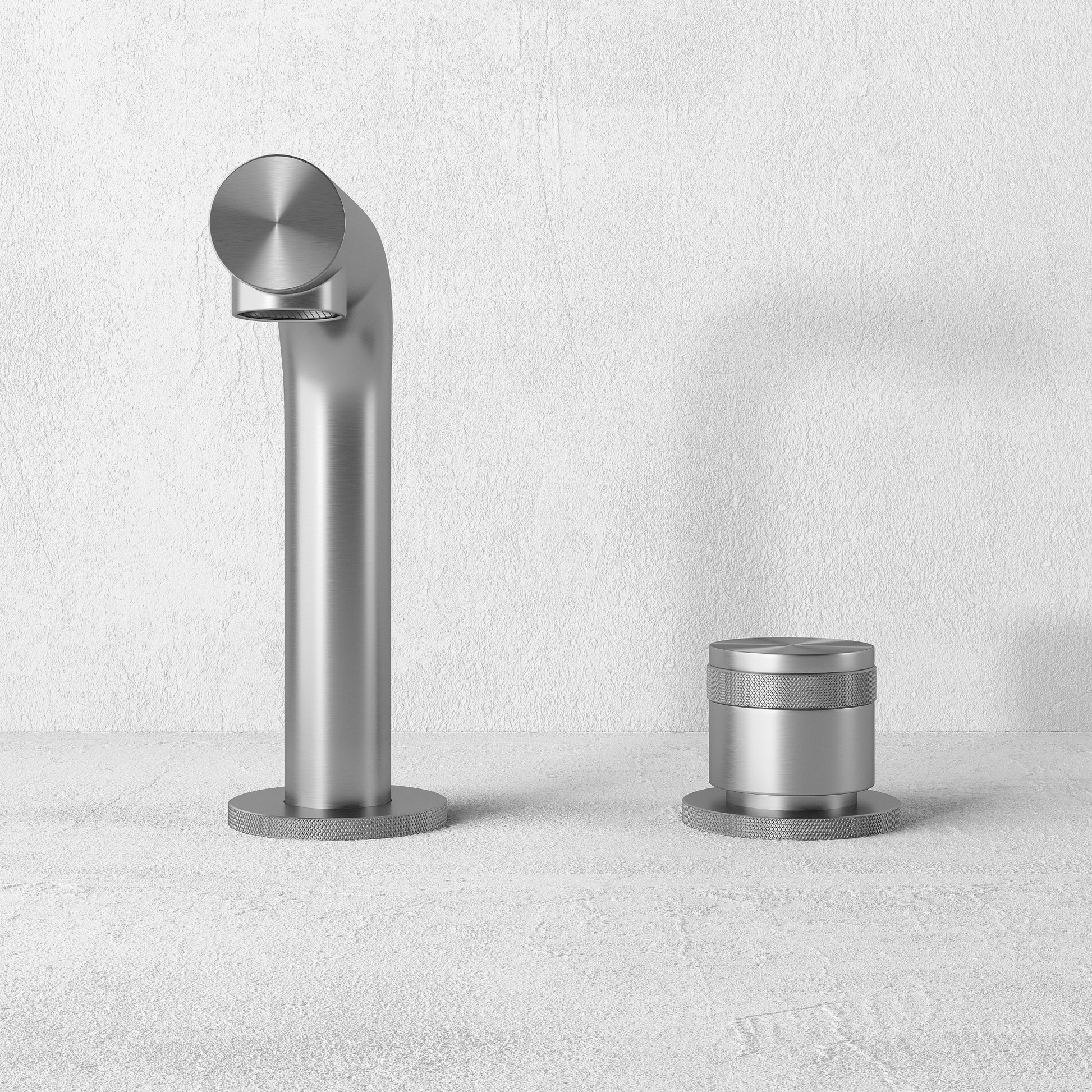 Urban Brushed Stainless Deck Mounted Basin Mixer Tap