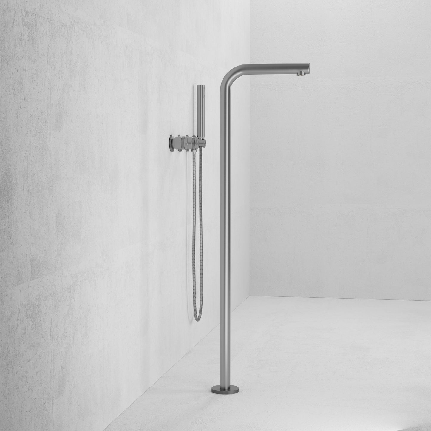 Urban Brushed Stainless Floorstanding Bath Shower Mixer Tap