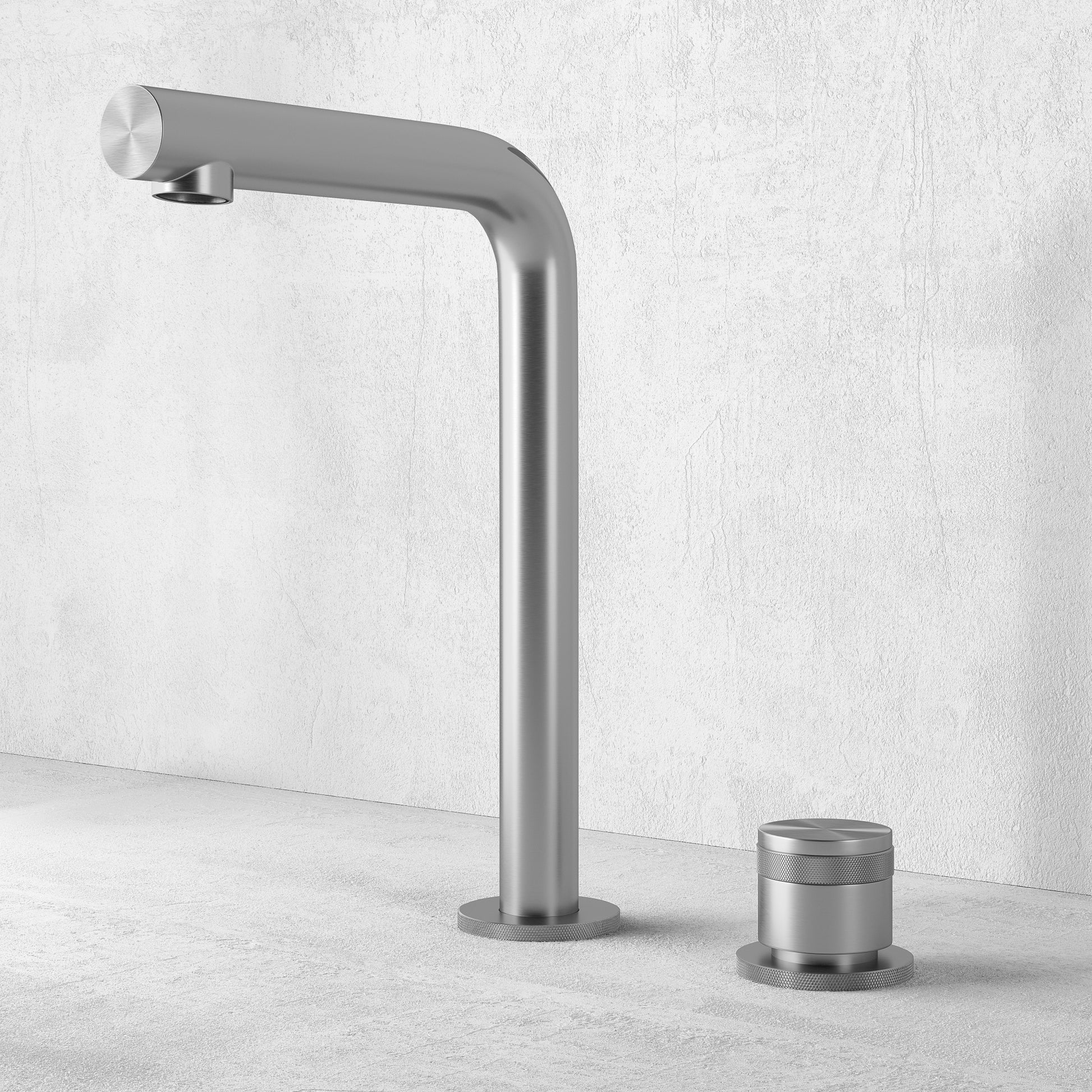 Urban Brushed Stainless Tall Deck Mounted Basin Mixer Tap