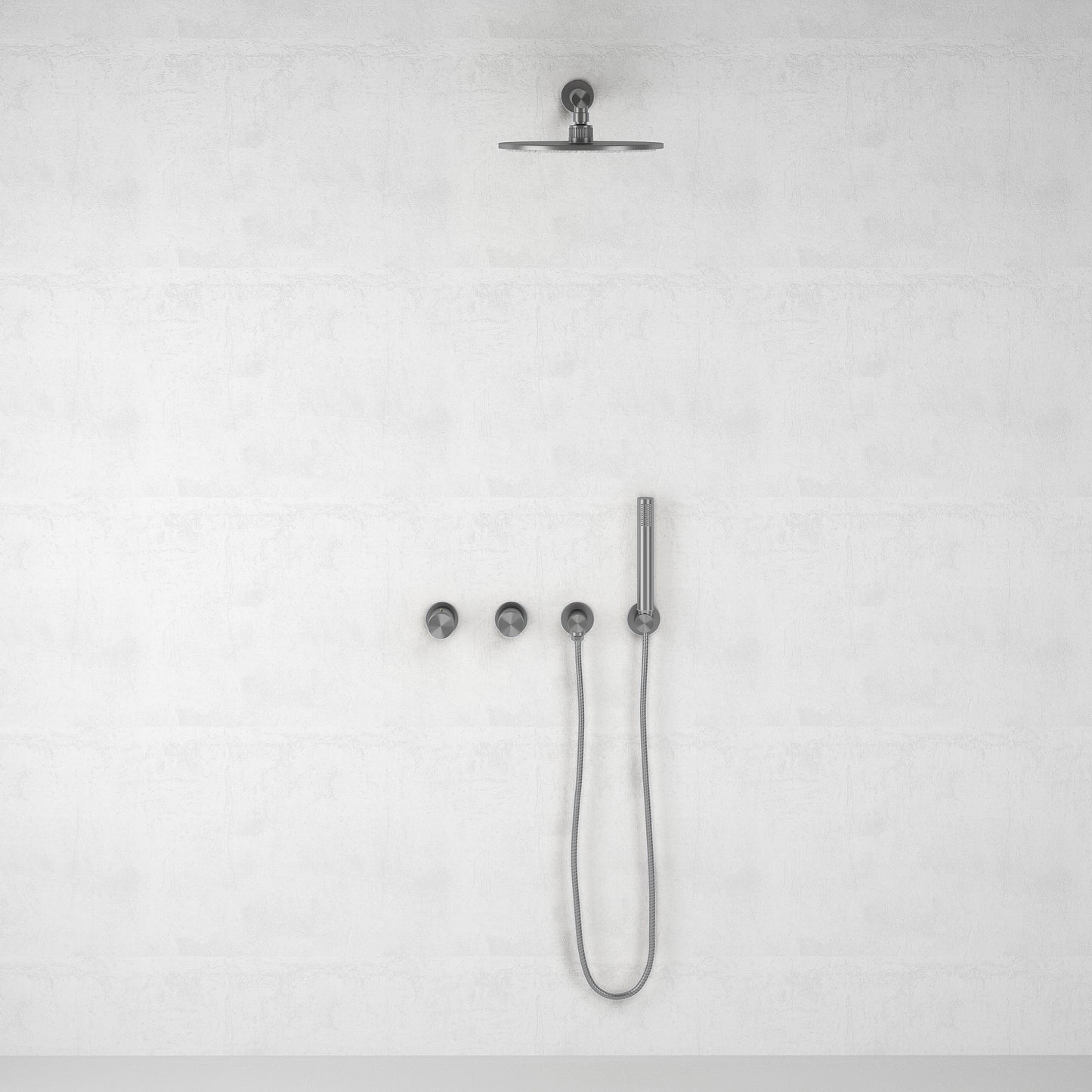 Urban Brushed Stainless Thermostatic Shower with Handheld Shower