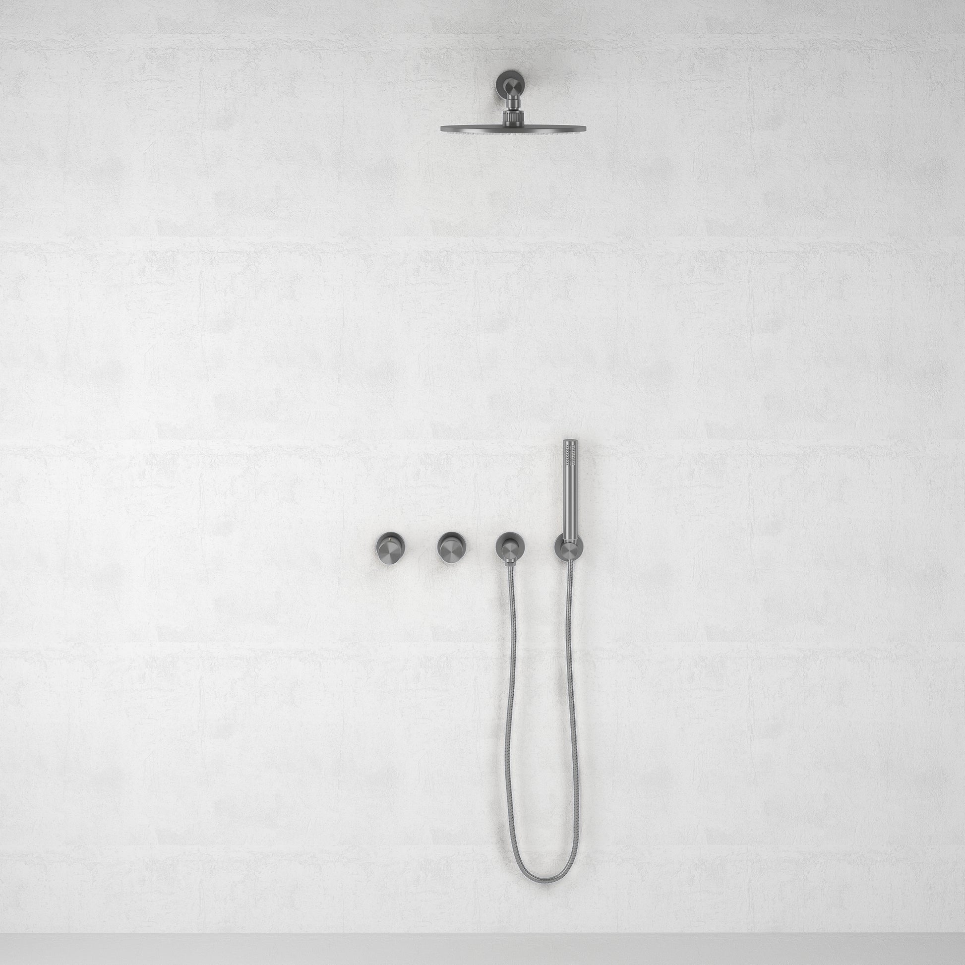 Urban Brushed Stainless Thermostatic Shower with Handheld Shower