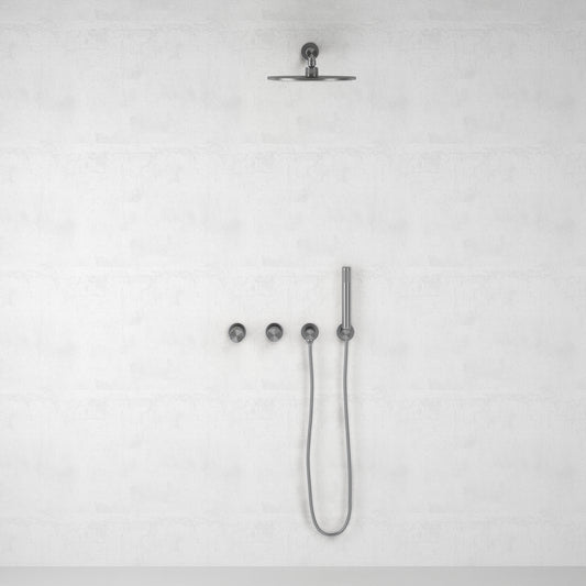 Urban Brushed Stainless Thermostatic Shower with Handheld Shower