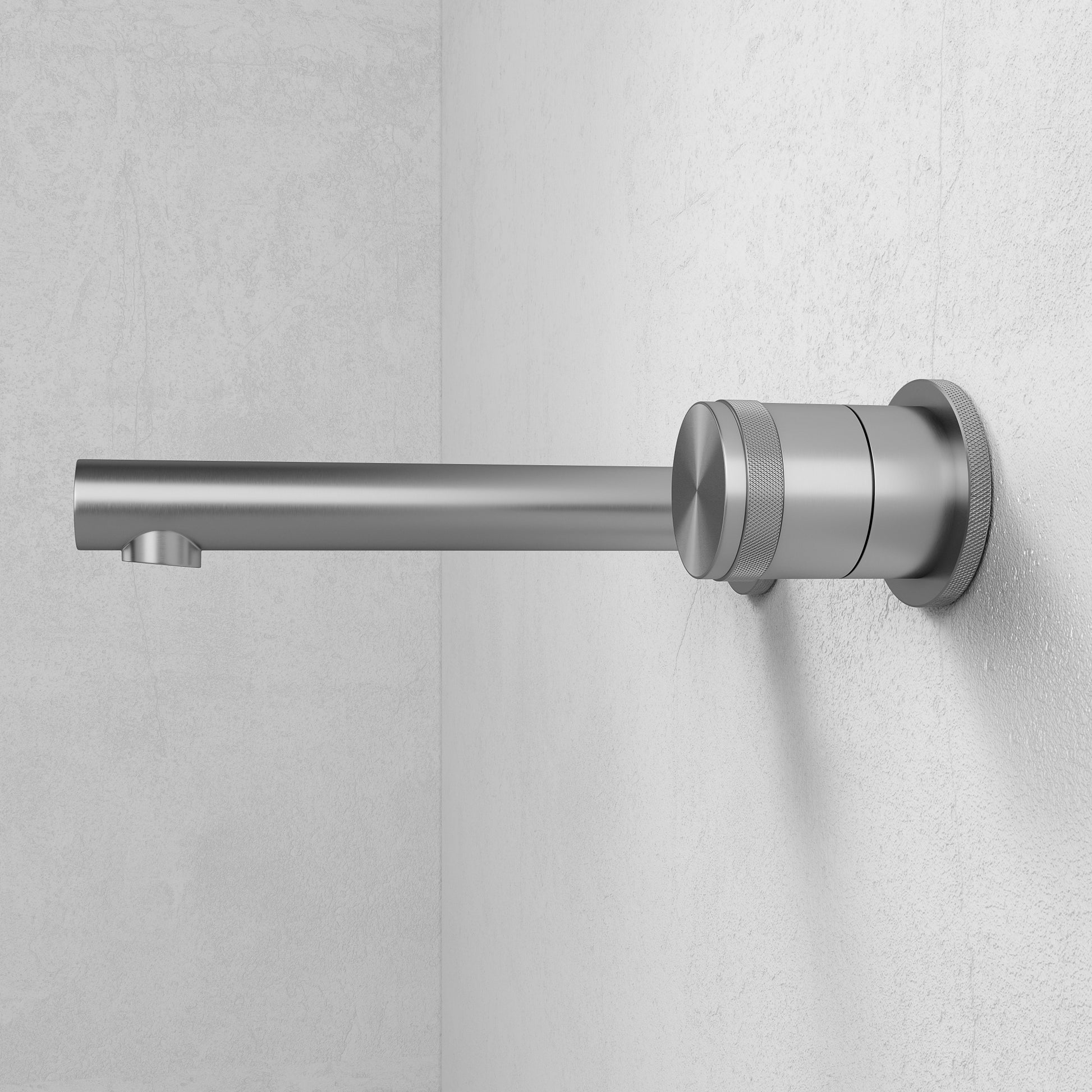 Urban Brushed Stainless Wall Mounted Basin Mixer Tap