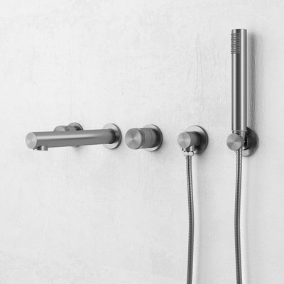 Urban Brushed Stainless Wall Mounted Bath Mixer Shower Tap