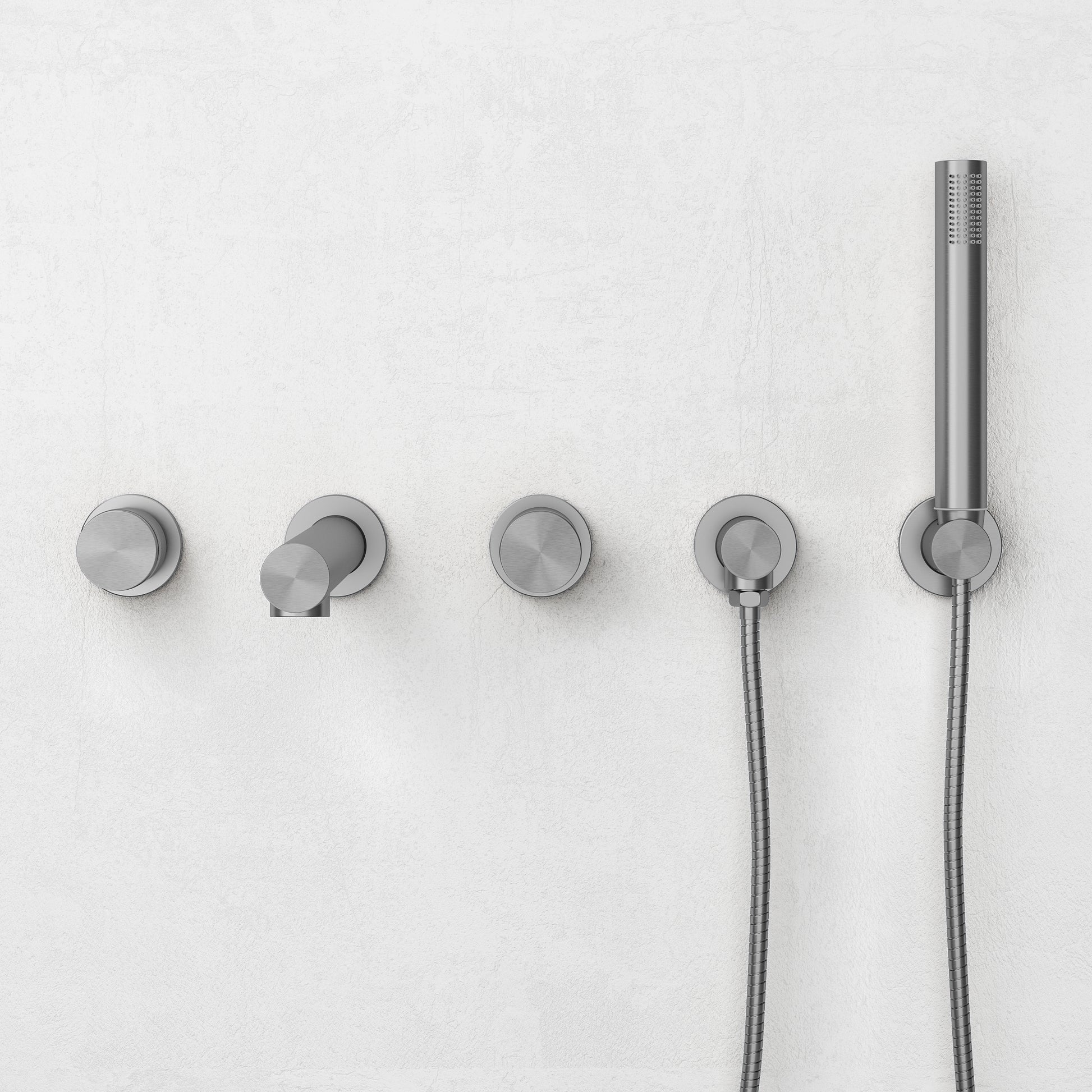 Urban Brushed Stainless Wall Mounted Bath Mixer Shower Tap