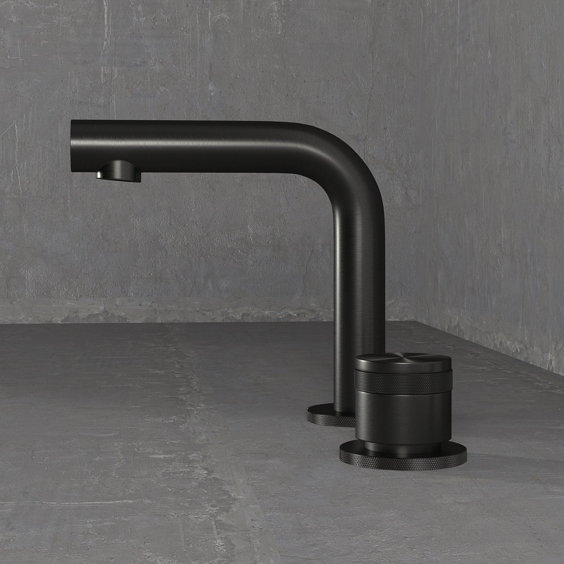 Urban Gunmetal Black Deck Mounted Basin Mixer Tap