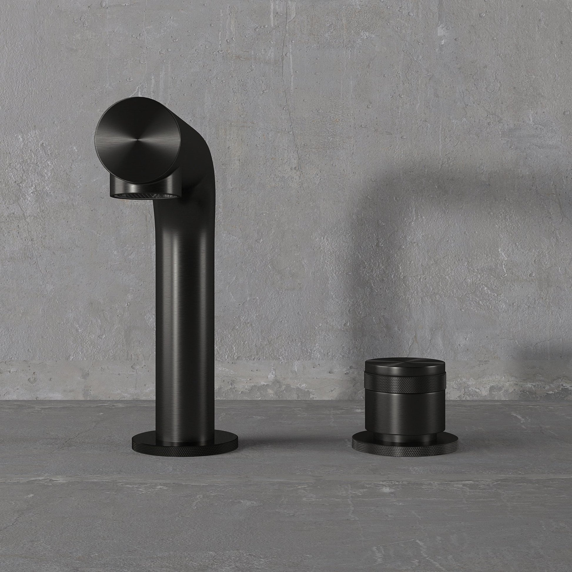 Urban Gunmetal Black Deck Mounted Bath Mixer Tap