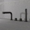 Urban Gunmetal Black Deck Mounted Bath Shower Mixer Tap