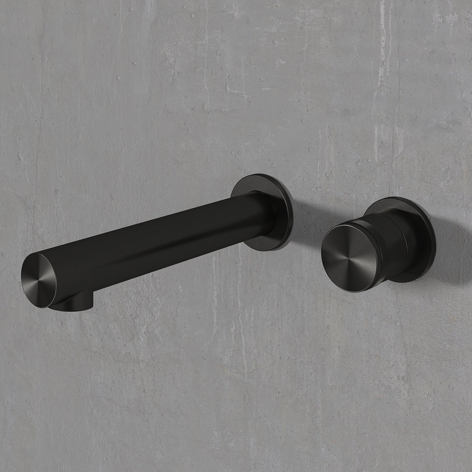 Urban Gunmetal Black Wall Mounted Bath Mixer Tap
