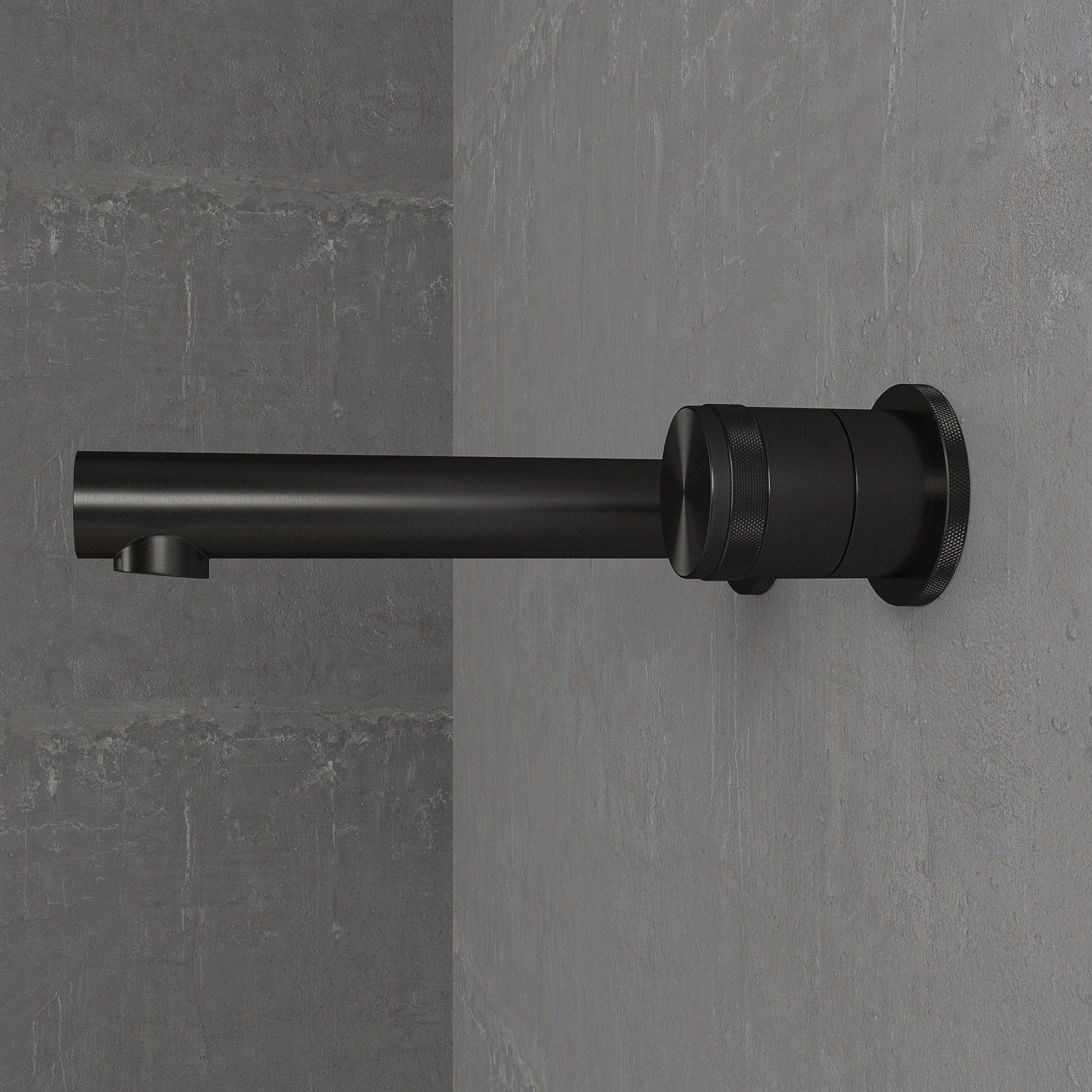 Urban Gunmetal Black Wall Mounted Bath Mixer Tap
