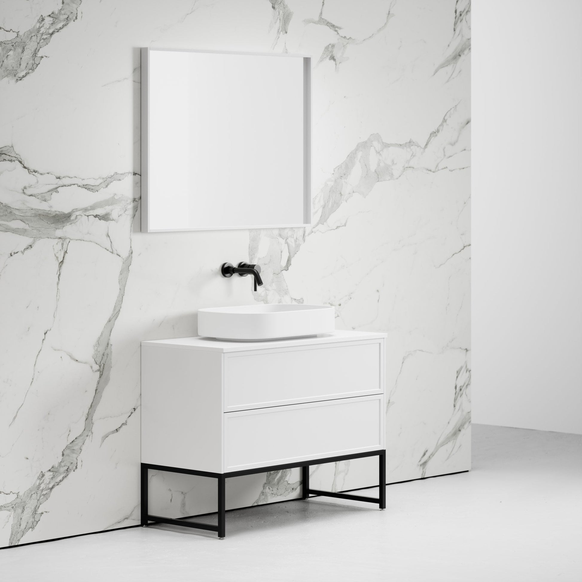 Vanita Matte White Freestanding Bathroom Vanity 1000mm