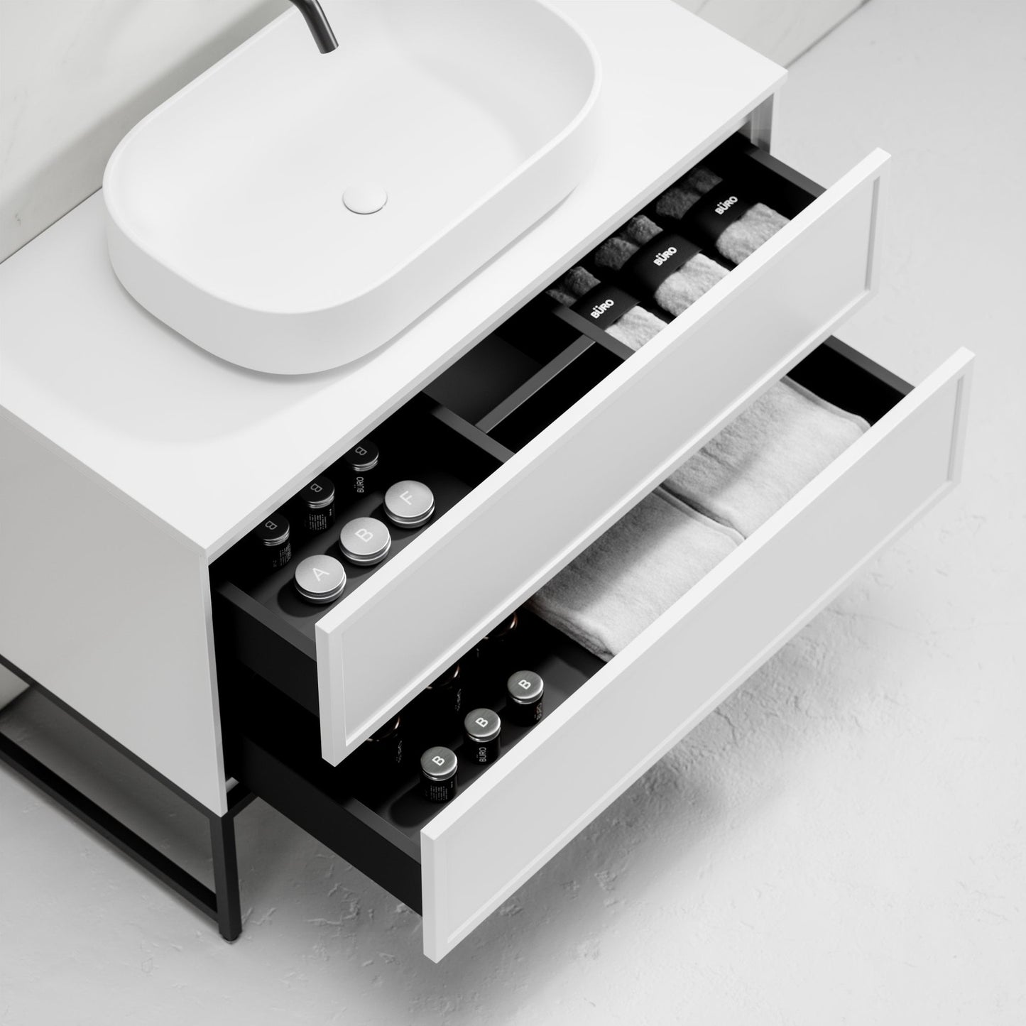 Vanita Matte White Freestanding Bathroom Vanity 1000mm