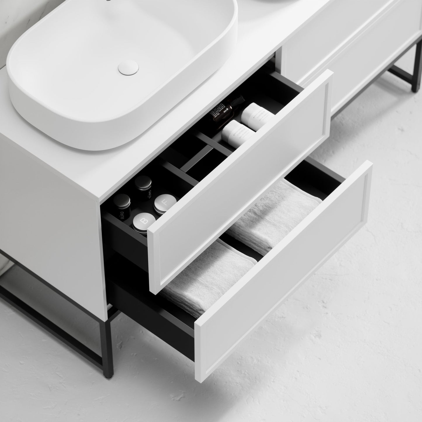 Vanita Matte White Freestanding Bathroom Vanity 1400mm