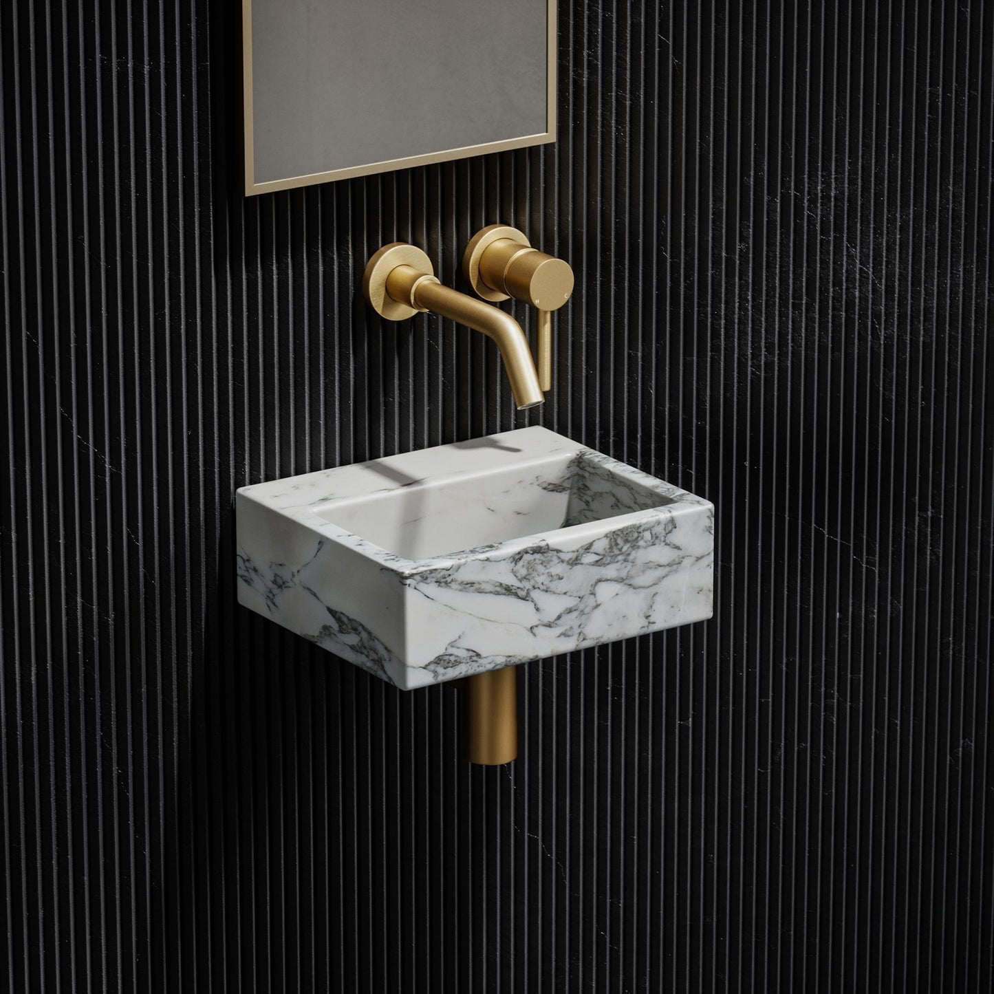 Vasel Arabescato Marble Wall Hung Basin 300mm
