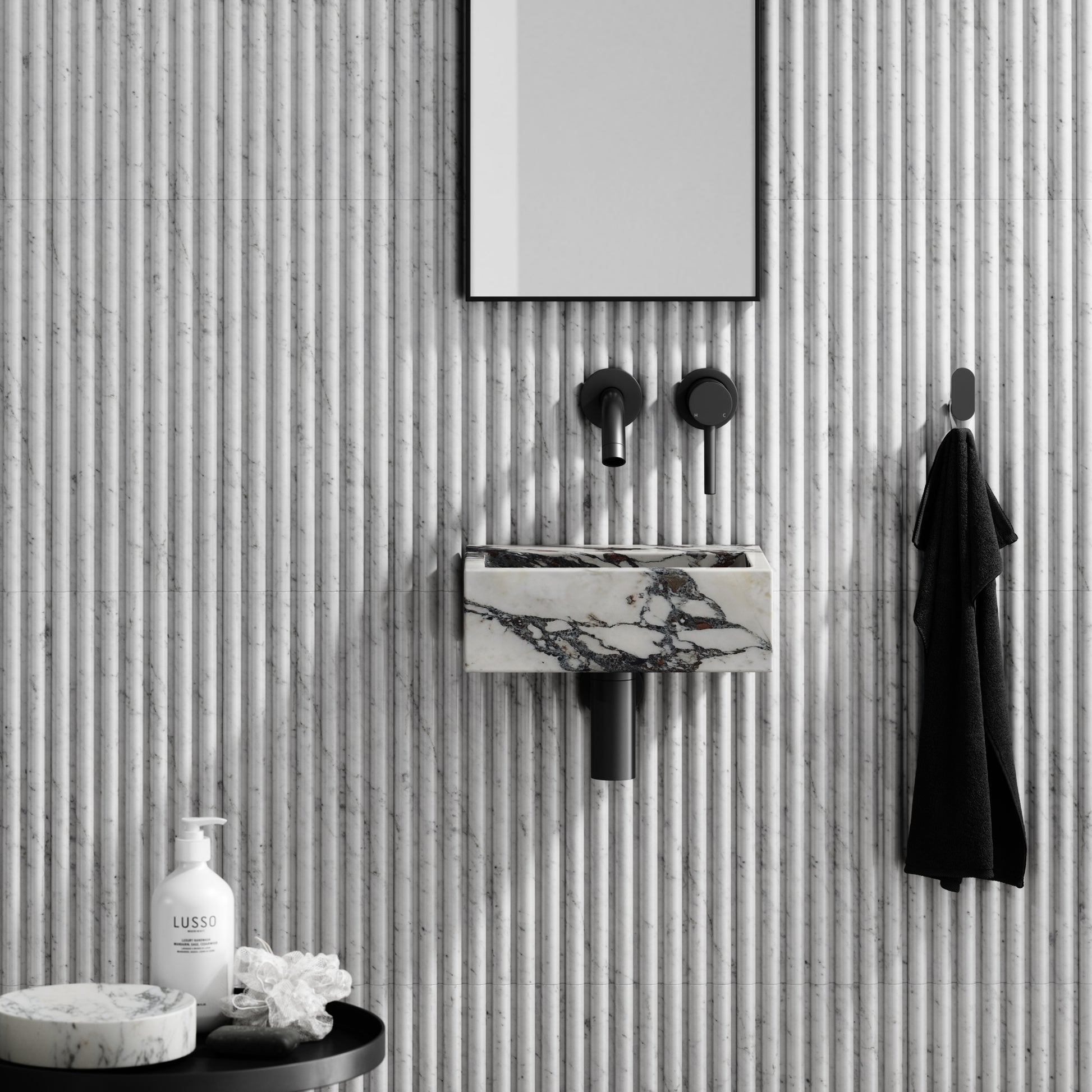 Vasel Calacatta Viola Marble Wall Hung Basin 300mm