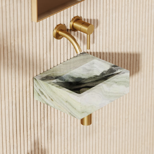 Vasel Jade Green Marble Wall Hung Basin 300mm