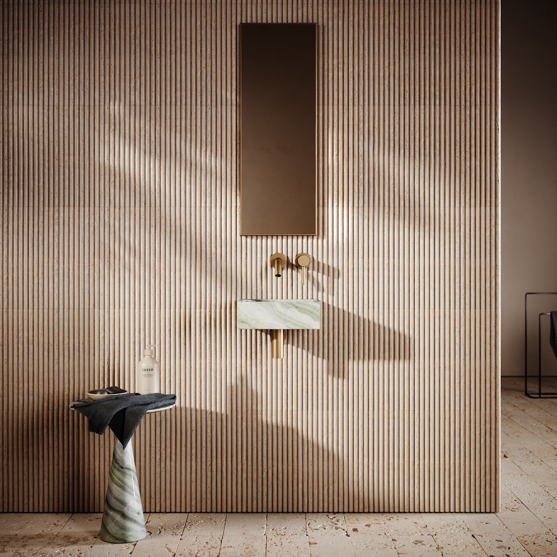 Vasel Jade Green Marble Wall Hung Basin 300mm