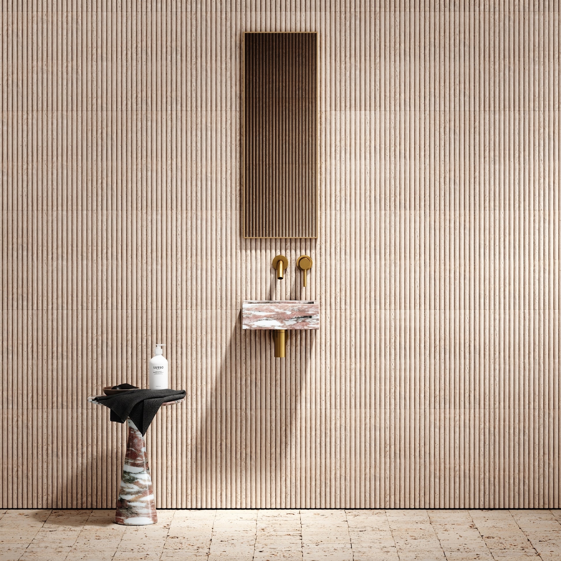 Vasel Rosa Norwegian Marble Wall Hung Basin 300mm