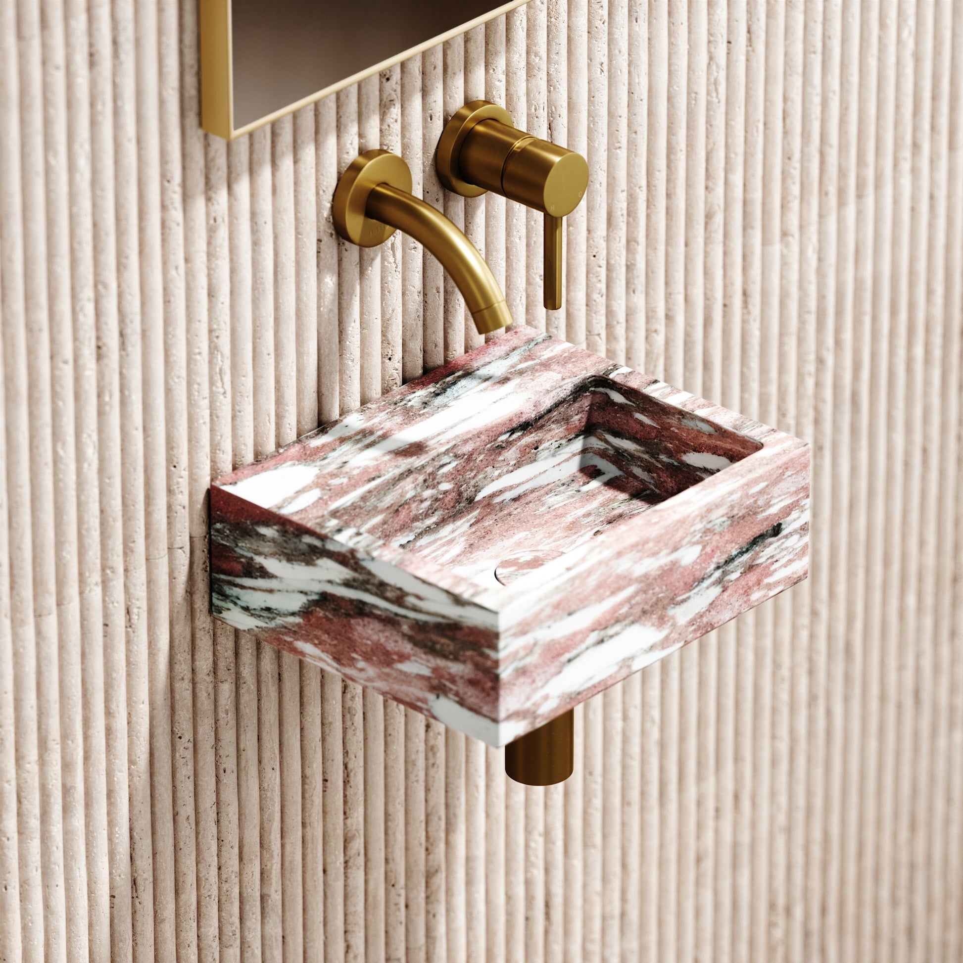 Vasel Rosa Norwegian Marble Wall Hung Basin 300mm