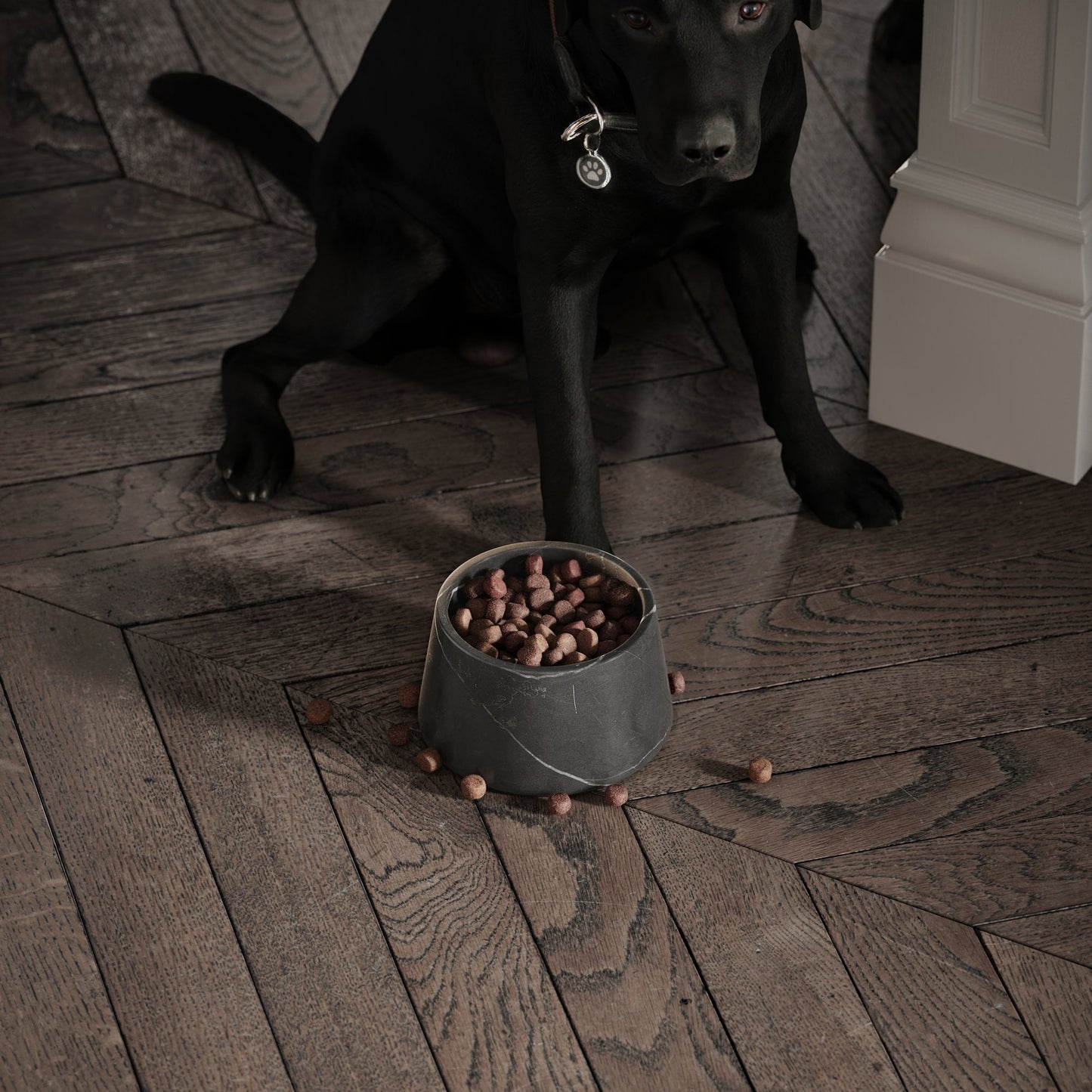 Vasoni Pietra Grey Marble Dog Bowl