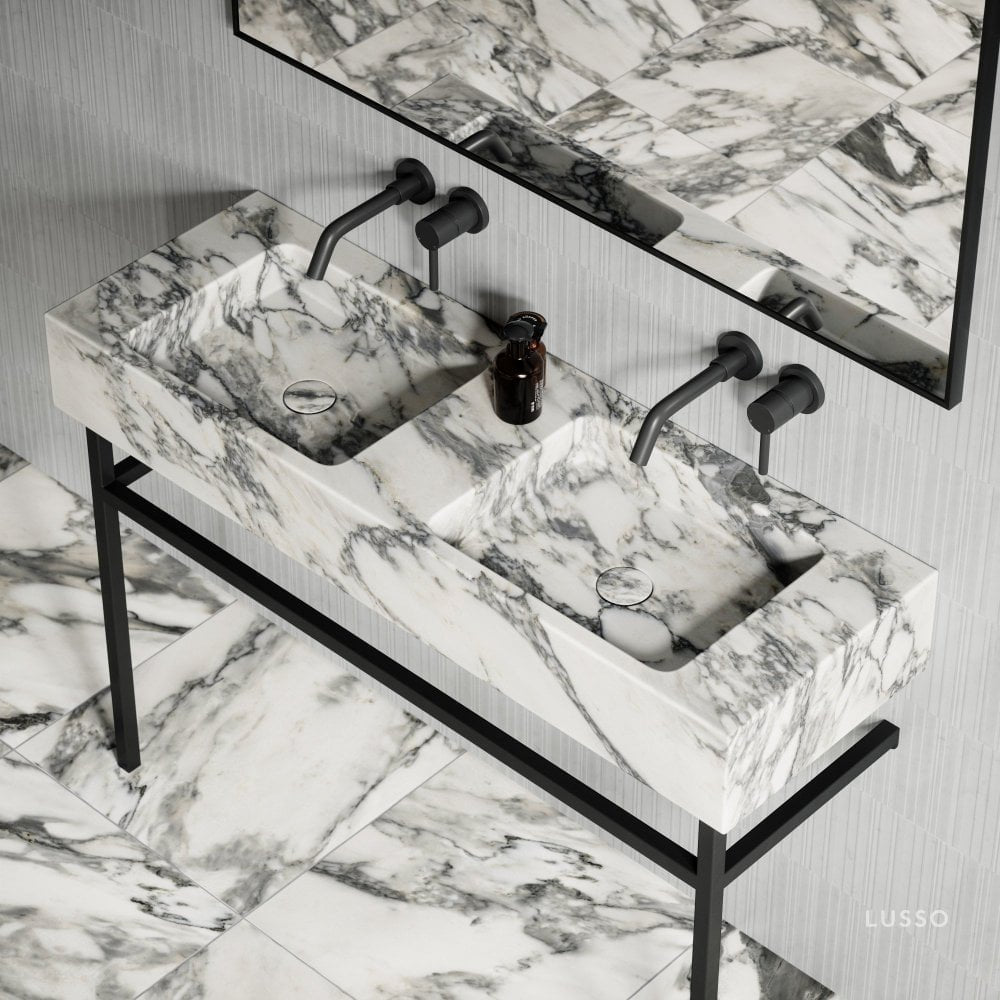 Vernante Arabescato Marble Vanity Unit 1200mm