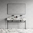 Vernante Arabescato Marble Matte Black Vanity Unit 1400mm
