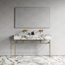 Vernante Arabescato Marble Brushed Gold Vanity Unit 1400mm