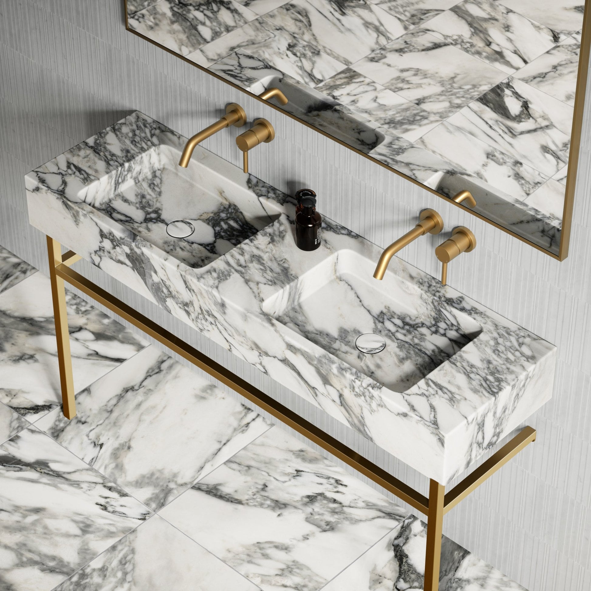 Vernante Arabescato Marble Vanity Unit 1400mm