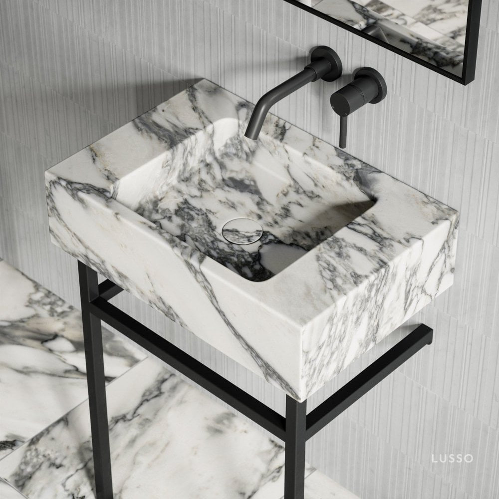 Vernante Arabescato Marble Vanity Unit 600mm